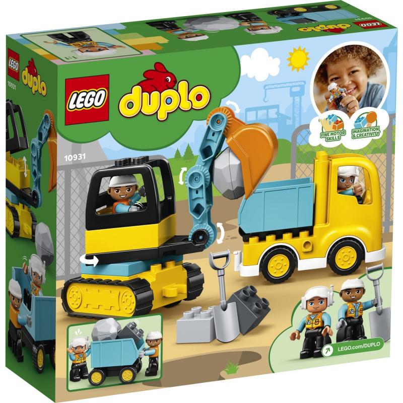 LEGO®%20DUPLO®%20İnşaat%20Kamyonu%20ve%20Paletli%20Kazıcı%2010931%20