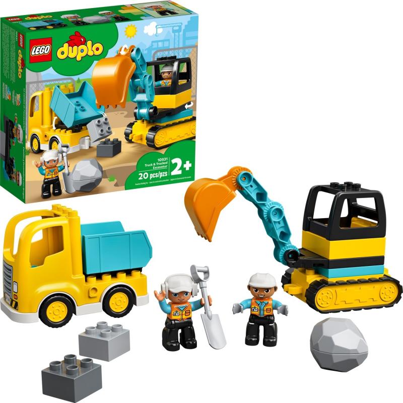 LEGO®%20DUPLO®%20İnşaat%20Kamyonu%20ve%20Paletli%20Kazıcı%2010931%20