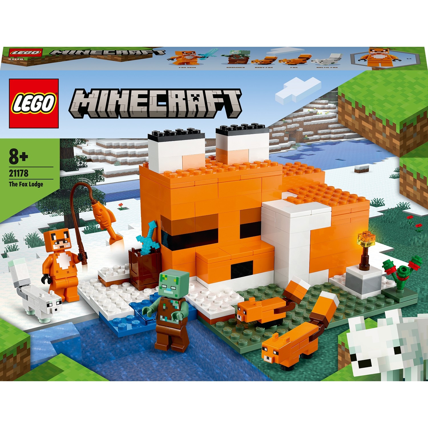 LEGO®%20Minecraft®%20Tilki%20Kulübesi%2021178