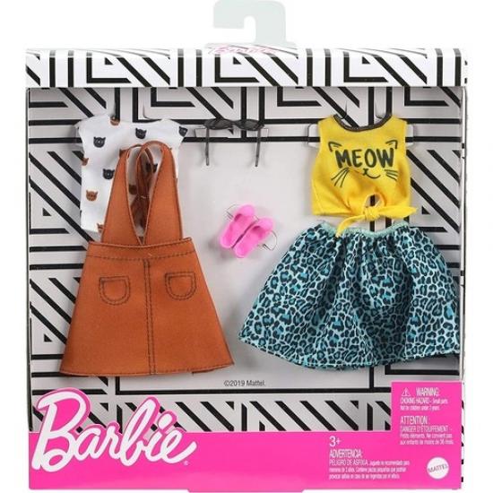 Barbie’nin Kıyafetleri İkili Paket Kedi Desenli T-Shirt GHX66