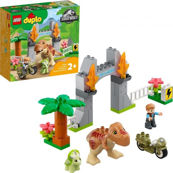 LEGO® Duplo® Jurassic World T. Rex ve Triceratops Dinozor Kaçışı 10939 Küçük Dinozor Hayranları İçin Yapım Oyuncağı Hediyesi (36 Parça)