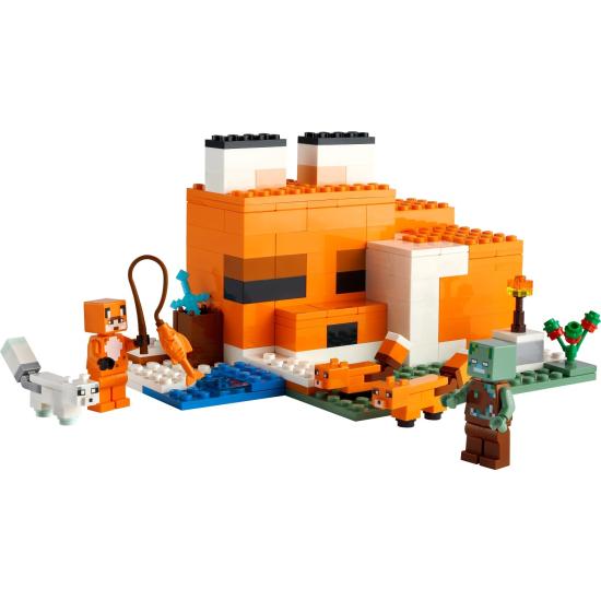 LEGO® Minecraft® Tilki Kulübesi 21178 – Macera Oyunlarını Seven Çocuklar İçin Oyuncak Ev İçeren Yaratıcı Oyuncak Yapım Seti (193 Parça)