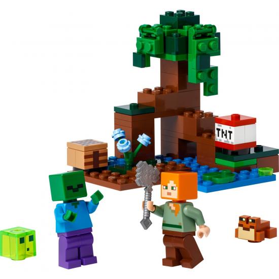 LEGO® Minecraft Bataklık Macerası 21240 - 7 Yaş ve Üzeri Çocuklar Için Alex, Zombi, Balçık ve Kurbağa Içeren Oyuncak Yapım Seti (65 Parça)