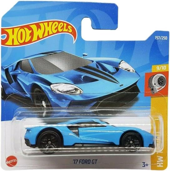 Hot Wheels - ´17 Ford GT - HW Turbo 9/10 - HCW47 - Kısa Kart - Süper Spor Araba - Açık Mavi - Mattel 2022
