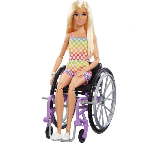 Barbie Tekerlekli Sandalyeli Sarı Saçlı Bebek HJT13