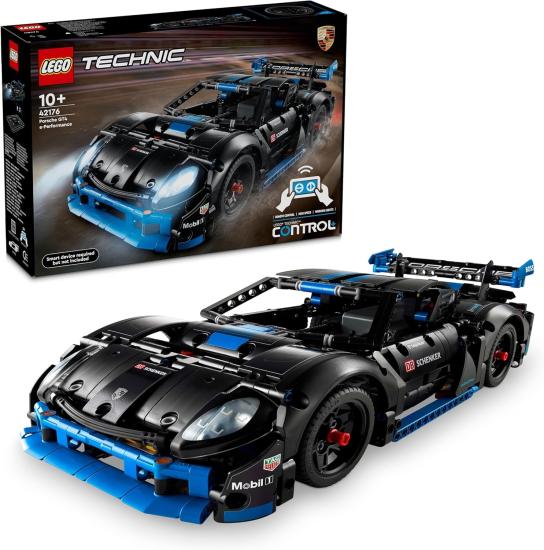 LEGO Technic Porsche GT4 e-Performance Yarış Arabası 42176 – 10 Yaş ve Üzeri Çocuklar İçin Oyuncak Uzaktan Kumandalı Araba Yapım Seti (834 Parça)