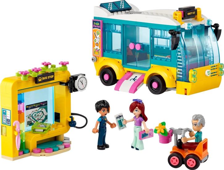 LEGO® Friends Heartlake City Otobüsü 41759-7 Yaş ve Üzeri Çocuklar için İnşa Edilebilen Otobüs, Otobüs Durağı ve 3 Karakter İçeren Yaratıcı Oyuncak Yapım Seti (480 Parça)