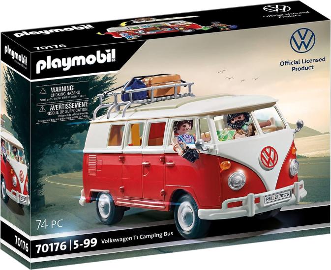 Playmobil 70176 Volkswagen T1 kamp otobüsü, otomobil tutkunları, otomobil tutkunları için koleksiyon parçası, koleksiyoncular için oyuncak, 5 yaş ve üzeri çocuklar için uygun oyun seti