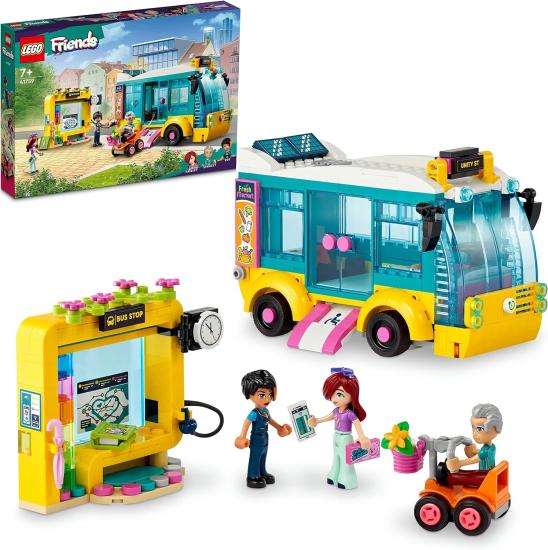 LEGO® Friends Heartlake City Otobüsü 41759-7 Yaş ve Üzeri Çocuklar için İnşa Edilebilen Otobüs, Otobüs Durağı ve 3 Karakter İçeren Yaratıcı Oyuncak Yapım Seti (480 Parça)
